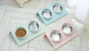 Colourful Stainless Steel Bowl Set for dogs - Bowls, Combo, Dish, Food Bowl, Steel, Water Bowl