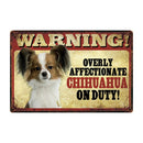 Warning: Affectionate Dog on Duty Metal Signs 20x30 cm for dogs - Funny, Merchandise, Signs, Warning
