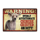 Warning: Affectionate Dog on Duty Metal Signs 20x30 cm for dogs - Funny, Merchandise, Signs, Warning
