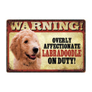Warning: Affectionate Dog on Duty Metal Signs 20x30 cm for dogs - Funny, Merchandise, Signs, Warning