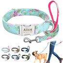 Custom Collar w/ Nameplate for dogs - __label2:HappyDog's Choice, __label:Bestseller, Collar, Custom, Engrave, Flat Buckle, Leash, Nameplate, Personal, Personalized