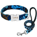 Custom Collar w/ Nameplate for dogs - __label2:HappyDog's Choice, __label:Bestseller, Collar, Custom, Engrave, Flat Buckle, Leash, Nameplate, Personal, Personalized