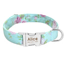 Custom Collar w/ Nameplate for dogs - __label2:HappyDog's Choice, __label:Bestseller, Collar, Custom, Engrave, Flat Buckle, Leash, Nameplate, Personal, Personalized