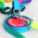 Colorful Rainbow Tie-Dye Collar Harness with Leash (No Pull) for dogs - Collar, Colours, Easy On, Harness, Leash, No Pull, Rainbow, Step In, Tie-Dye