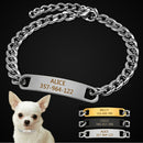 Personalized Chain Nameplate Collar for dogs - Chain, Collar, Custom, Custom Collar, Engraved, Gold, Name, Phone, Silver
