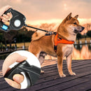 Retractable Leash w/ Built in Poop Dispenser & Flashlight