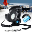Retractable Leash w/ Built in Poop Dispenser & Flashlight