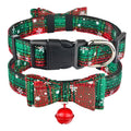 Christmas Dog Collar for dogs - __label:Bestseller, Bell, Christmas, Collar, Gift, Green, Holidays, Present, Red, Snow, Winter